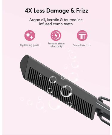 Terviiix Electric Hot Comb for Wigs & Afro Hair - Anti-Scald Pressing Comb with Keratin & Argan Oil - Adjustable Temperature - Auto Shut Off - Pink - Buy Online on GoSupps.com