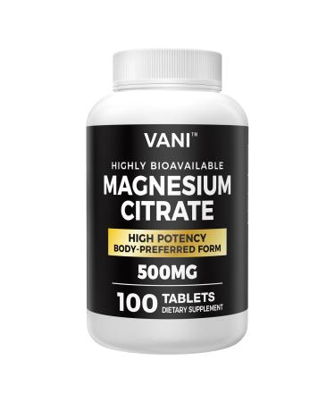 Magnesium Citrate 500MG 100 Tablets- Vegan Safe, High Absorption
