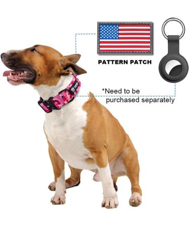 Tspro Premium Camo Dog Collar | Adjustable & Durable | Bright Patch | Suitable for Small Medium & Large Dogs | Camo Pink Size L (42.5cm-65cm) - Buy Online on GoSupps.com