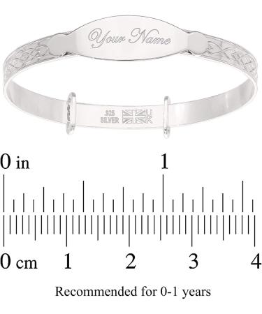 Dolce Valentina Personalised 925 Baby Bangle Bracelet | Baptism Christening Gift for Newborn 0-1 yrs - Buy Online on GoSupps.com