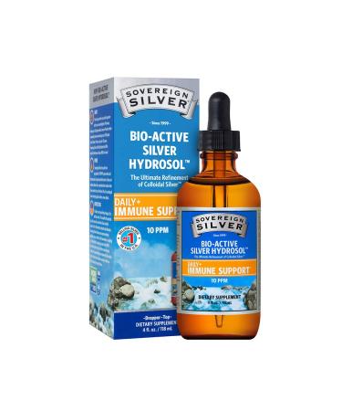 Sovereign Silver Bio-Active Silver Hydrosol Dropper-Top 10 ppm 4 fl oz (118 ml)