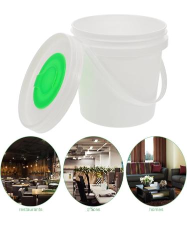 Veemoon 1-Liter White Plastic Bucket with Handle & Cover - All-Purpose Food Storage Solution - Buy Online on GoSupps.com