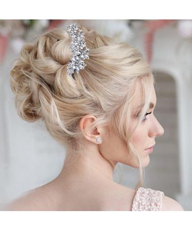 Set of 4 Rhinestone Hair Clips Crystal Bridal Hair Clips Wedding Hair Pins Rhinestone Flower Wedding Headpiece Elegant Hair Barrettes Decorative Silver Hair Clips for Women Girls - Buy Online on GoSupps.com
