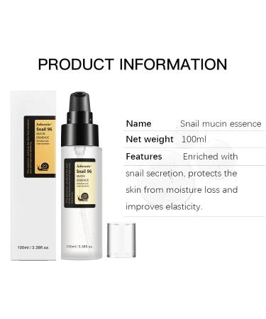 Snail Mucin Serum - 96% Snail Power Repair Essence for Dull Skin Fine Lines & Dark Spots - Ultimate Hydration & Moisturizer - Buy Online on GoSupps.com