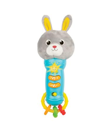 Bambiya Musical Bunny Baby Teething Toy for 6 Months and Up - Baby Teether  Rattle & Musical Toy with Lights  Fun Sound Effects  Animal Sounds & Easy Press Buttons