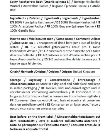 Health Embassy Spiny Restharrow Root Tea | Ononis Spinosa L | Bugrane pineuse Racine Tisane 50g - Buy Online on GoSupps.com