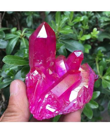 Beautiful red Flame Crystal Cluster Natural Crystal Plating Titanium Coated Crystal Cluster 120-140g - Buy Online on GoSupps.com