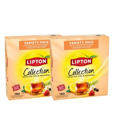 Lipton - 2 Coffrets Th s et Infusions Selection Lipton Feel Good 180 sachets - 12 parfums diff rents - Lot de 2x180 sachets Collection 2026