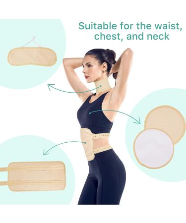 KLLALO Castor Oil Pack Reusable Organic Castor Oil Wrap Kit with Adjustable Elastic Straps Comfort Neck Waist Castor Oil Pack for Neck Relaxation Muscle Pain Nude Oil 60 ml - Buy Online on GoSupps.com