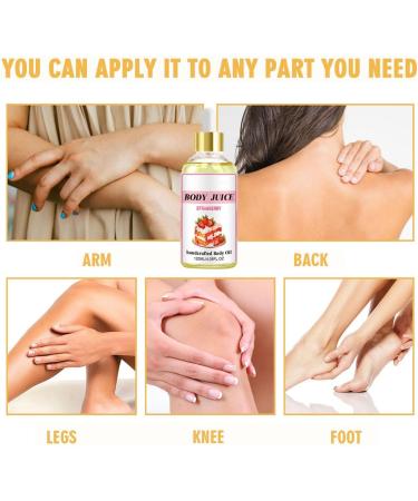 Strawberry Body Oil Body Juice Oil Strawberry Body Oil Strawberry Lotion 120ml Strawberry Flavor Essential Oil Body Oil For Women (2pcs) - Buy Online on GoSupps.com