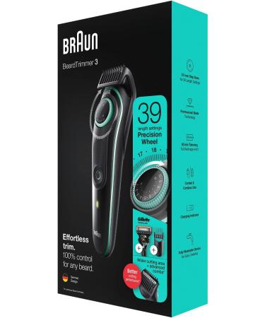 Procter Gamble Braun Beard Trimmer 3 BT3341 beard trimmer for men facial hair facial hair reliable blades 39 length settings blackgreen - Buy Online on GoSupps.com