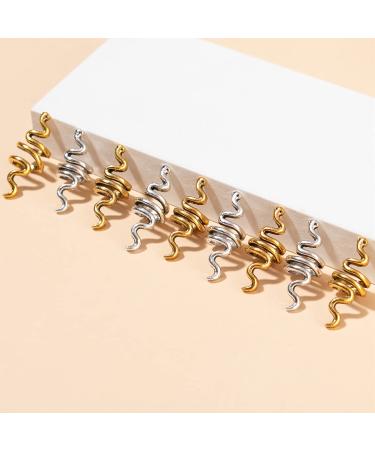 14 Pcs Snake Braids Coil Loc Hair Jewelry Set - Spiral Dreadlock Rings - Viking Metal Hair Clips for Braids Decoration - Silver and Golden Accessories for Women and Men - Buy Online on GoSupps.com