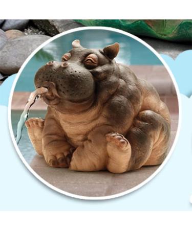 Nanga Bawa Animal Fountain Spitter Carp and Hippo Garden Water Feature Statue Pond Sprinkler Resin for Swimming Pool Spitter Ornaments ation Brown 16x12x10cm - Buy Online on GoSupps.com