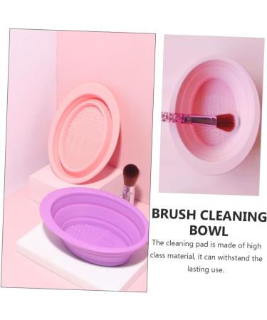 Beavorty makeup brush scrub pad makeup brush cleaning mat silicone brush cleaning pad makeup cleaner foldable cleaner bow makeup brush cleaning bowl Silica gel cosmetic scrub board - Buy Online on GoSupps.com