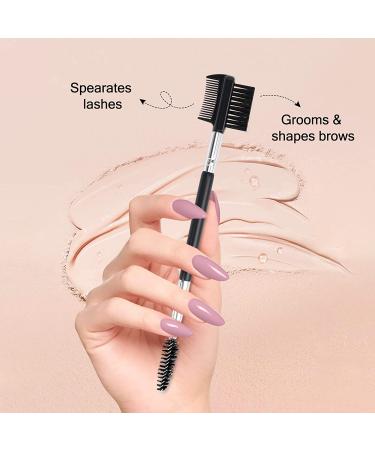 3-in-1 Dual Head Makeup Tool for Lashes and Brows - Eyebrow & Eyelash Shaper with Double Comb Brush for Grooming and Mascara Clump Removal - Buy Online on GoSupps.com