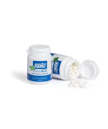Epic Xylitol Peppermint Mints - Sugar-Free & Aspartame-Free for Dry Mouth & Gum Health - 180 Pieces, Pack of 2 - Buy Online on GoSupps.com