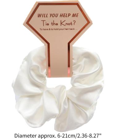 amangul Bridesmaid Hair Scrunchies Thick Updo Satins Scrunchies Bridal Shower Wedding Hair Rope Scrunchy Women Ponytail Holder(Dark Grey) - Buy Online on GoSupps.com