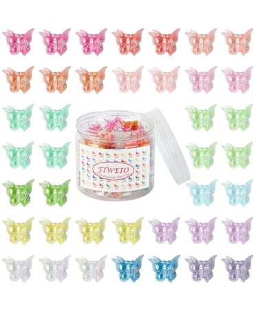 50Pcs Butterfly Hair Clips Butterfly Clips for Hair Tiweio Mini Hair Clips Small Hair Claw Clips Cute Hair Accessories Clips for Hair 90s Women Girls with Box Package 15 Assorted Colors