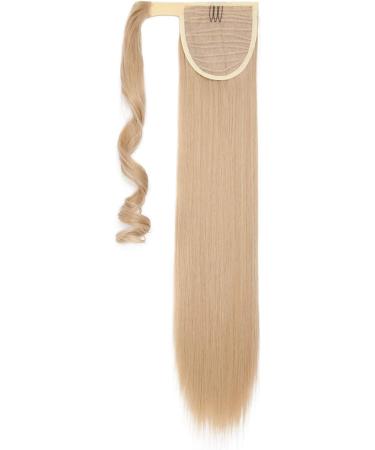 23" Long Straight Wrap Around Ponytail Clip in Hair Extensions One Piece Hairpiece Magic Tape in Pony Tail Extension for Women Dark Blonde mix Bleach Blonde - Buy Online on GoSupps.com
