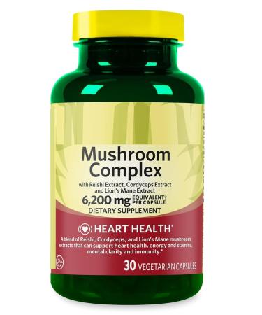 SEDLAV Mushroom Complex Dietary Supplement 6 200mg Equivalent Serving 30 Vegetarian Capsules + Sticker 30 Vegetarian Capsules Designed for Structured Daily Wellness Routines