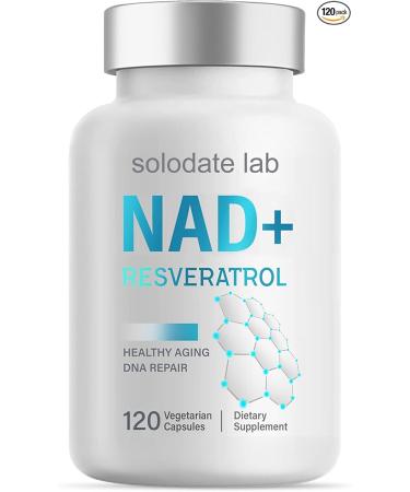 NAD Supplement 1000mg, True NAD+ & Resveratrol, NMN Alternative for Cellular Energy & Healthy Aging - 120 Caps