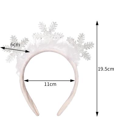 MEISH 2 Pieces Snowflake Headbands Christmas Party Headbands White Snowflake Hairbands with Feather for New Year Christmas Party Masquerade - Buy Online on GoSupps.com