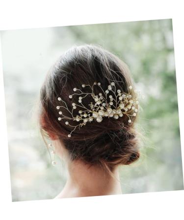DOITOOL Bridal Hair Accessories Wedding Hair Comb Golden Hair Comb Wedding Hair Jewelry Pearl Hair Comb Tiara Women Hairpin Bridal Headdress The Flowers Headgear Hair up Bride - Buy Online on GoSupps.com