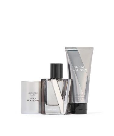 Victoria's Secret Platinum 3-Piece Luxe Fragrance Gift Set - 1.7 oz Cologne, Travel Lotion & Candle 4.35 Fl Oz - Buy Online on GoSupps.com