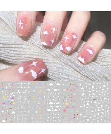PC Hot Self-adhesive Back Glue Nail Supplies DIY Salon Nails Sticker for Summer Star Cloud Nail Sticker Nail Art Decorations Nail Art Sticker(1322) Style1322 - Buy Online on GoSupps.com