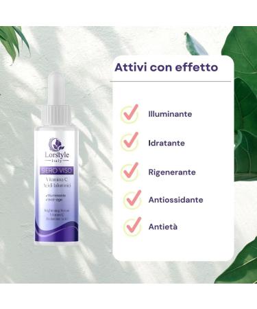 Lorstyle Vitamin C Serum for face with Hyaluronic Acid and Ferulic Acid - Brightening Moisturizing Anti-aging Anti Dark spot effects for Women/Men - Made in Italy - Buy Online on GoSupps.com