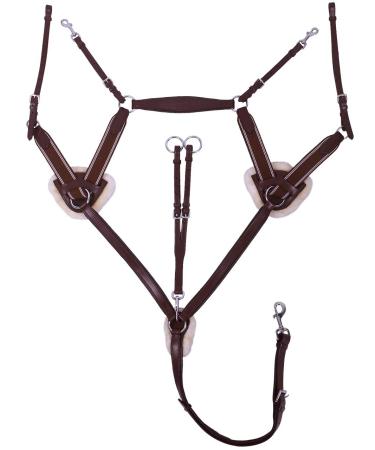 ARBO-INOX Breastplate Leather 5-point harness with martingale (Pony Brown) Pony Brown
