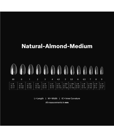 Apres Nail Gel-X Natural Almond Tips - 600 Premium Gel Tips 14 Sizes (00-9) - Ideal for Professional Nail Art - Buy Online on GoSupps.com
