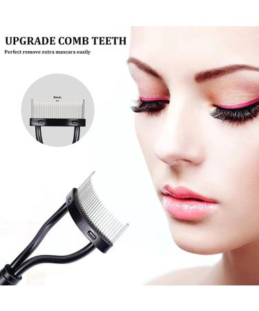 Eyelash Comb Eyelash Separator Tool Mascara Applicator Eyelash Definer With Comb Cover Eyebrow Eyelash Brush Metal Teeth Lash Comb for Girls and Women #black - Buy Online on GoSupps.com