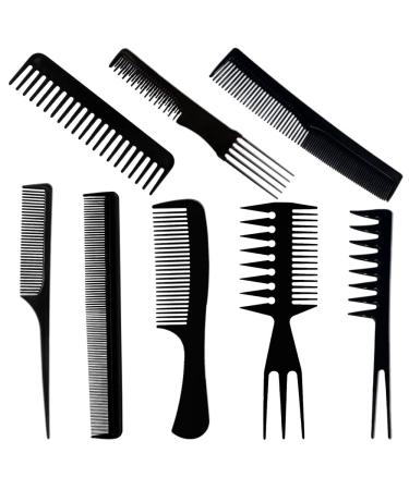 GAOHUI 8PCS Hairdressing Comb Set Hair Styling Pro Kit Professional Barber Salon Gift Set Hair Care Comb Portable Set Anti Static Coarse Fine Toothed Tail Teasing Waves Pick for Men Women combs