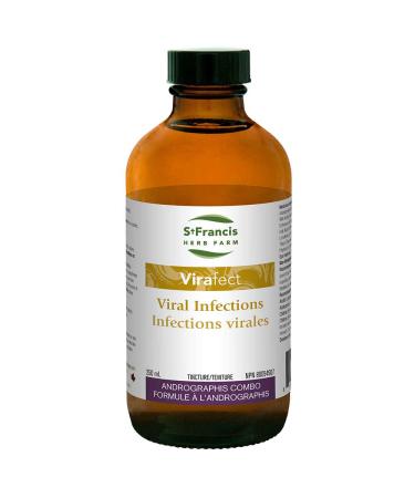 St Francis Herb Farm - Virafect - Viral Infection Support - Virafect helps to relieve the symptoms (including sore throat and fever) and shorten the duration of upper respiratory tract infections (colds and flu) (250 ml)