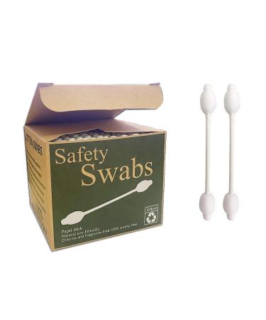 Safety Cotton Swabs with Large Tip 216PCS Baby Cotton Buds With Natural Paper Stick For Newborn Kids