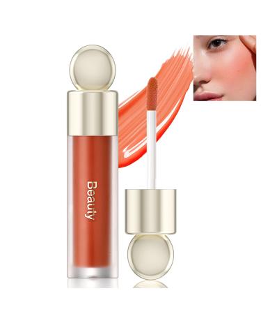 Light Pink Liquid Blush for Cheeks Xcreando Soft Cream Blush Matte Effect Natural Blush Tint with Dewy Finish Long-Wearing Cheek Tint Blendable Blush Oil for Face Makeup(Apricot) #5 Orange