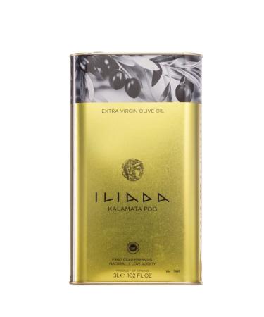 ILIADA Extra Virgin Olive Oil 3L Canister - Gold Medal Winning Kalmata PDO from Greece | Premium International Shipping - Buy Online on GoSupps.com