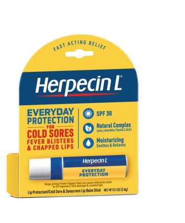 Herpecin L Lip Balm Stick 30 SPF 0.1 oz Tube - Cold Sore & Chapped Lips Relief with Lysine - SPF30 Lip Balm - Buy Online on GoSupps.com