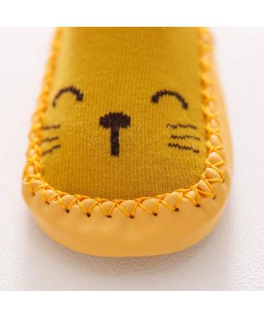 4 Pairs Baby Boys Girls Anti-Slip Indoor Slippers Socks 0-6 Months - Yellow Purple White - Buy Online on GoSupps.com