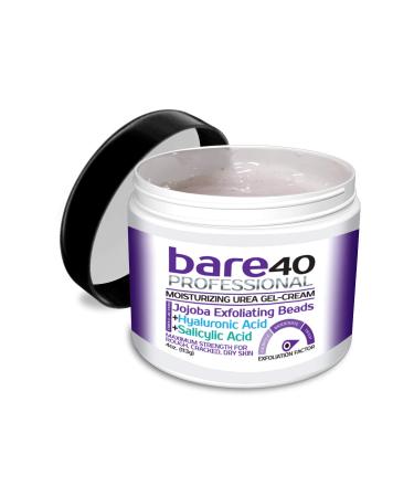 BARE 40 PRO 40% Urea Gel with Salicylic Acid, Hyaluronic Acid, Tea Tree Oil, Aloe Vera Extract, Jojoba Beads - 4oz Jar | Works on Corns, Calluses, Cracked Heels | Superior Hydration Formula - Buy Online on GoSupps.com