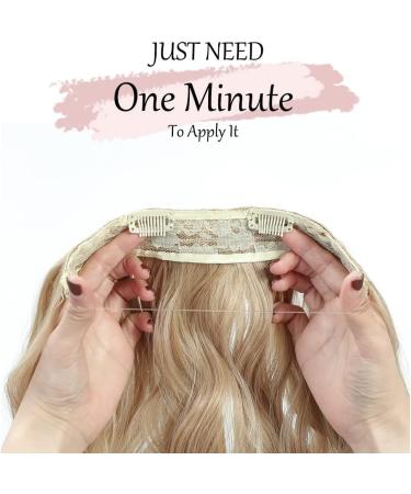 Invisible Wire Hair Extension - Natural Wavy Synthetic Clip-In, Adjustable Size with 2 Secure Clips, Long Curly Golden Blonde - Secret Hair Piece for Women (16inch) - Buy Online on GoSupps.com