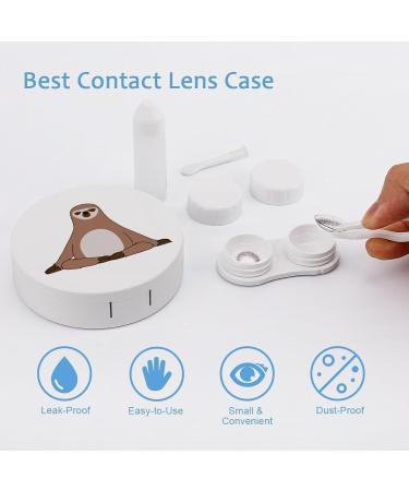 Yoga Sloth Contact Lens Travel Kit - Cute Portable Box with Mirror for Daily Use | International Shipping - Buy Online on GoSupps.com
