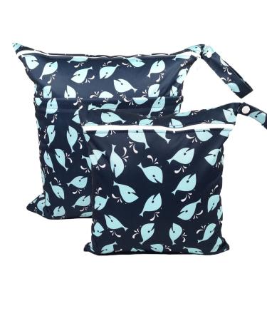 Trasun wet bag diaper bags naspocks wet and dry diaper bag waterproof washable organizer for toddler diapers travel gym beach pool (dolphin medium) dolphin m m
