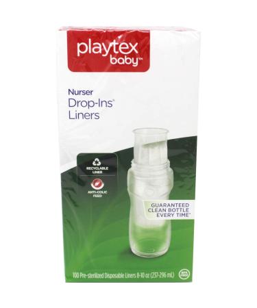 Playtex Baby Nurser Drop-Ins Baby Bottle Disposable Liners Closer to Breastfeeding 8 Ounce - 100 Count