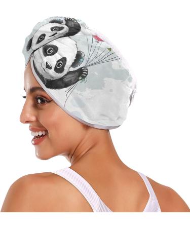 Buy Panda Bear Summer Hair Towel 2 Pack - Super Absorbent Quick Dry Hair Turbans for Women & Girls - Buy Online on GoSupps.com