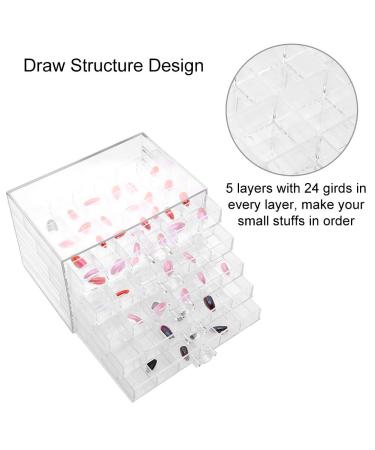 Storage Box for Nail Art - 120 Grids Transparent Organizer for Decoration | International Shipping Available - Buy Online on GoSupps.com