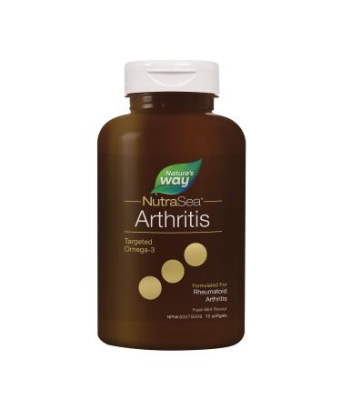 NutraSea Arthritis Targeted Omega-3 - Rheumatoid Arthritis Support 3000mg (1725mg EPA 1275mg DHA) Fresh Mint 75 count softgel