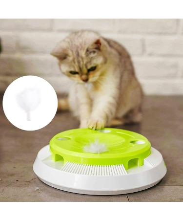 PettomInteractive Cat Toy Butterfly Funny Exercise Electric Flutter Rotating Kitten Toys Pop N Play Replacement Feathers L Green