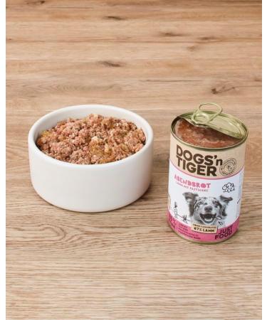 Dogs'n Tiger Adult Dog Food 6 x 800g Cans Pet-Friendly Formula with 67% Meat + Flaxseed Oil + Herbs - No Sugar Artificial Flavours Lamb & Parsnips - Buy Online on GoSupps.com